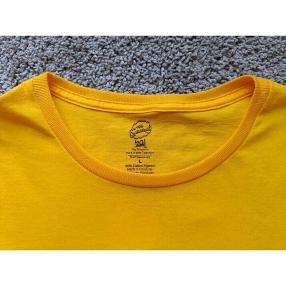 The Simpsons T-Shirt Men's Size Large Double Graphic Yellow Short Sleeve - Picture 4 of 9